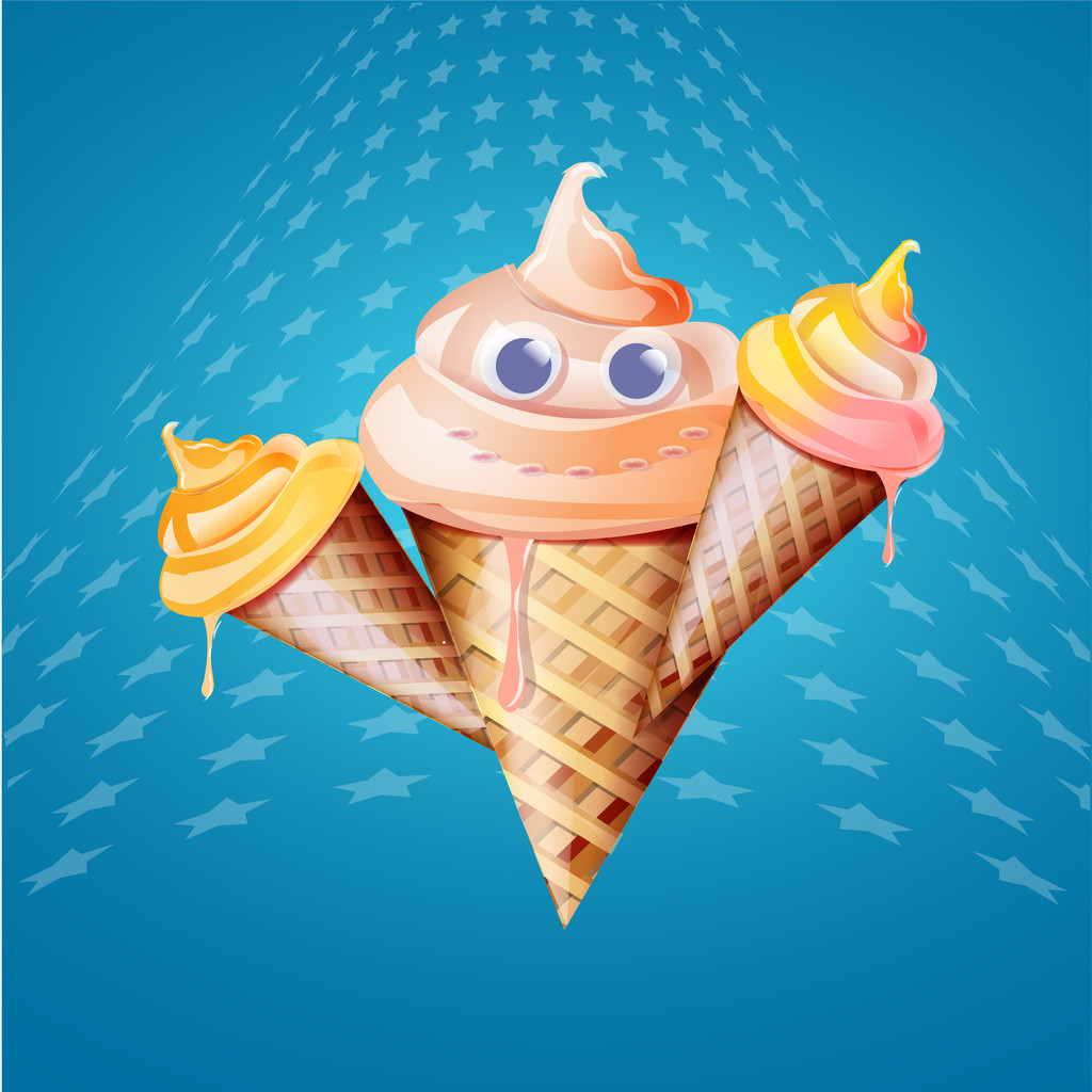 Морозиво конус, векторний дизайн
 - Вектор, зображення
