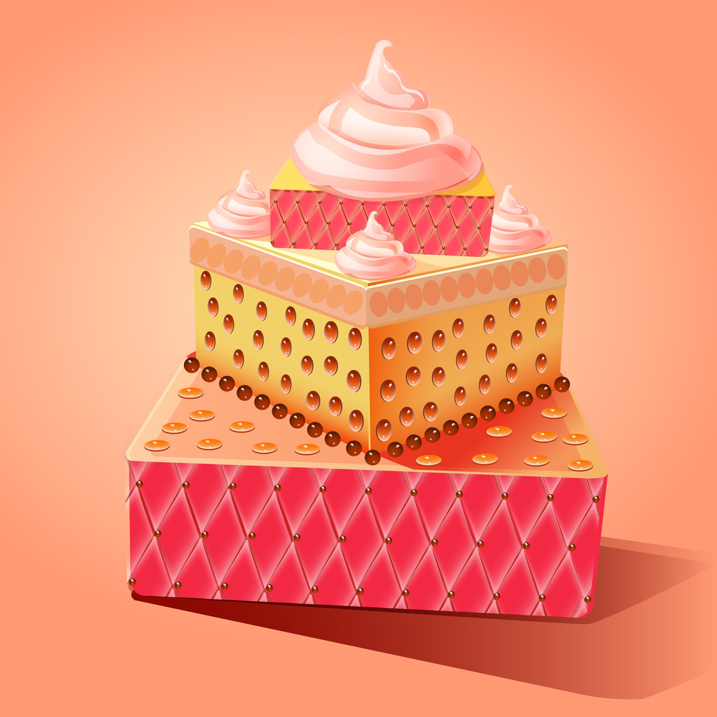 De cake van de kindverjaardag, vector design - Vector, afbeelding