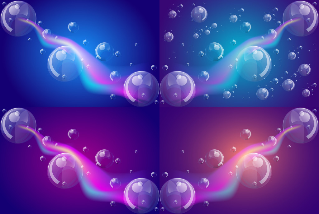 Glowing abstract background with bubbles, vector illustration - Vector, Image