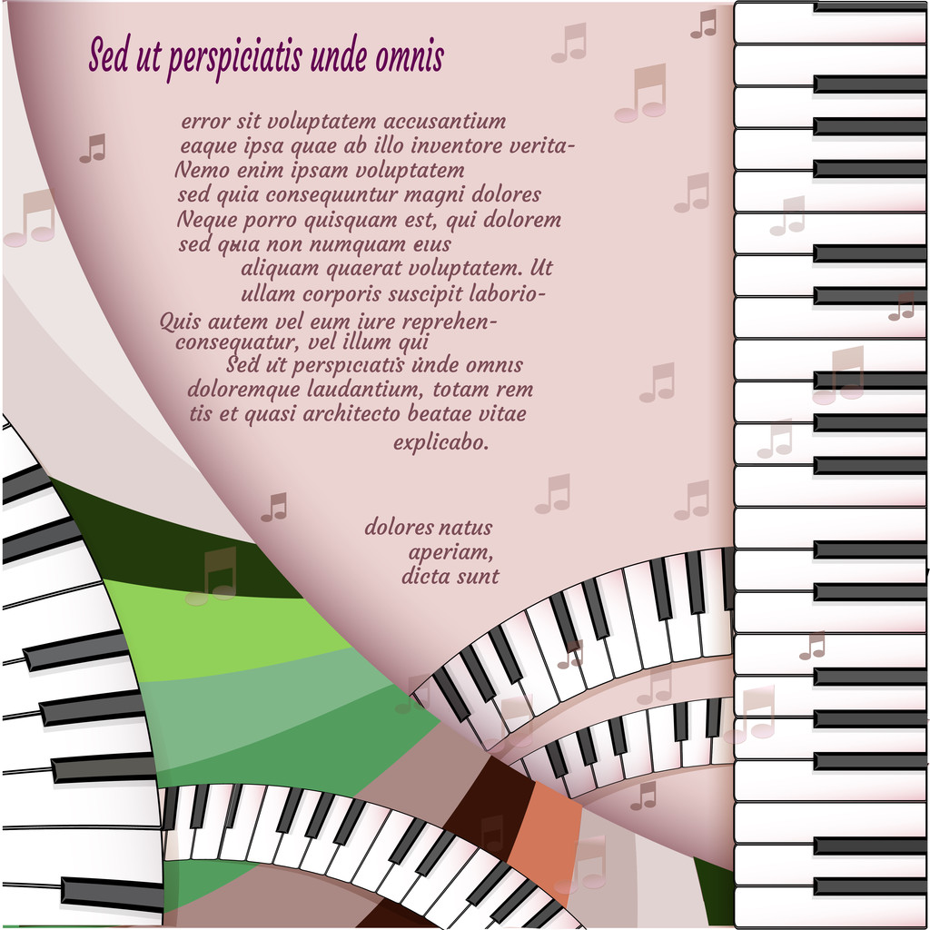 Fondo musical con teclado de piano
 - Vector, imagen