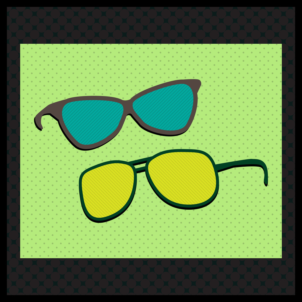 Retro occhiali da sole vettoriale illustrazione
  - Vettoriali, immagini