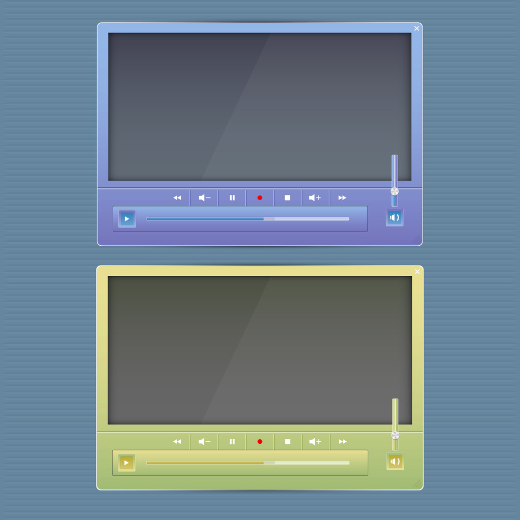 Interfaz de botón multimedia vector ilustración
  - Vector, imagen
