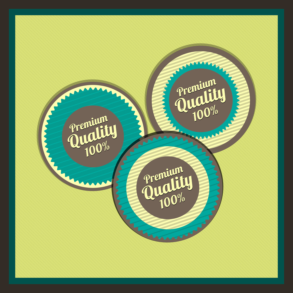 Collection of Premium Quality Labels with retro vintage styled design - Vector, Image