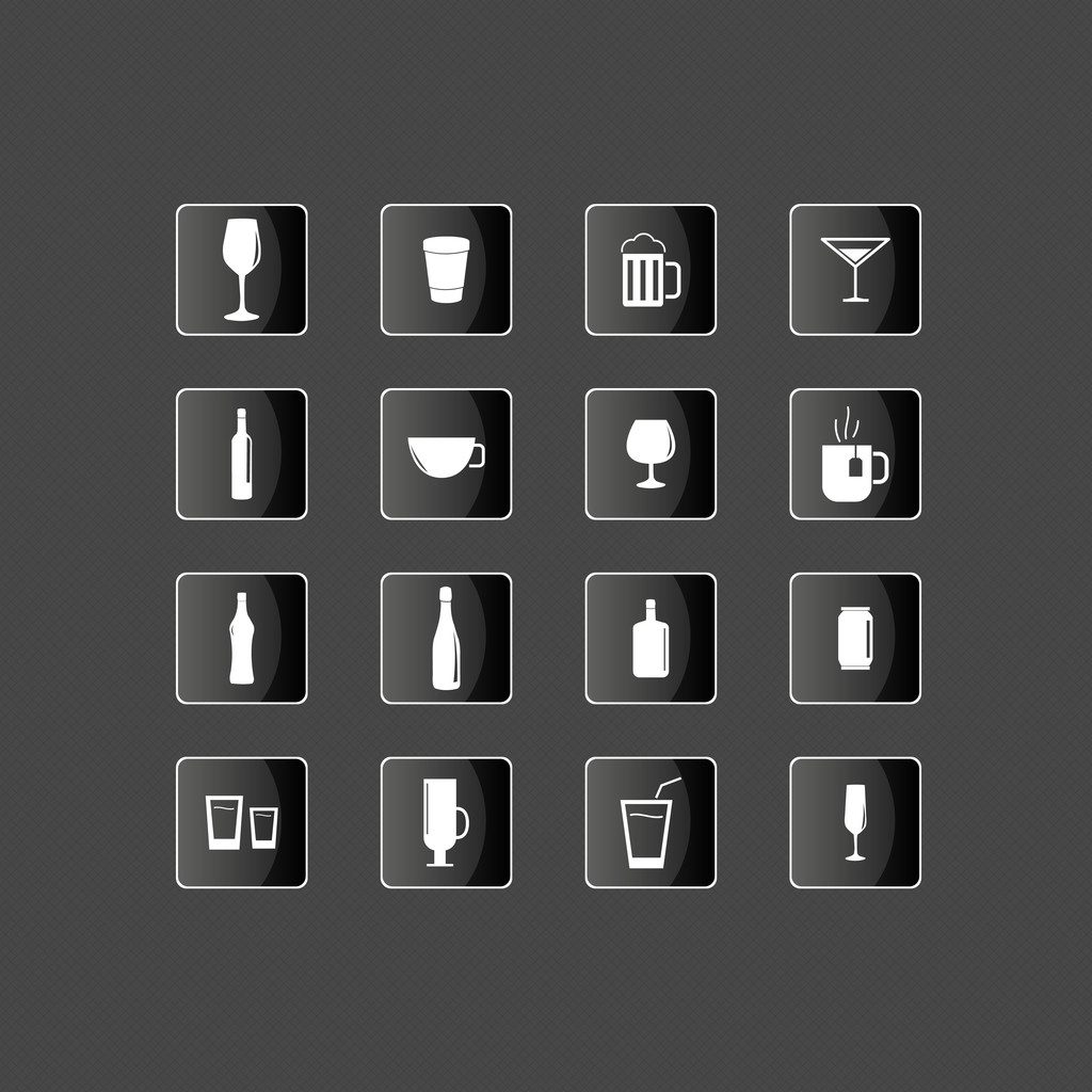 Drink icons set vector illustration  - Vector, Image