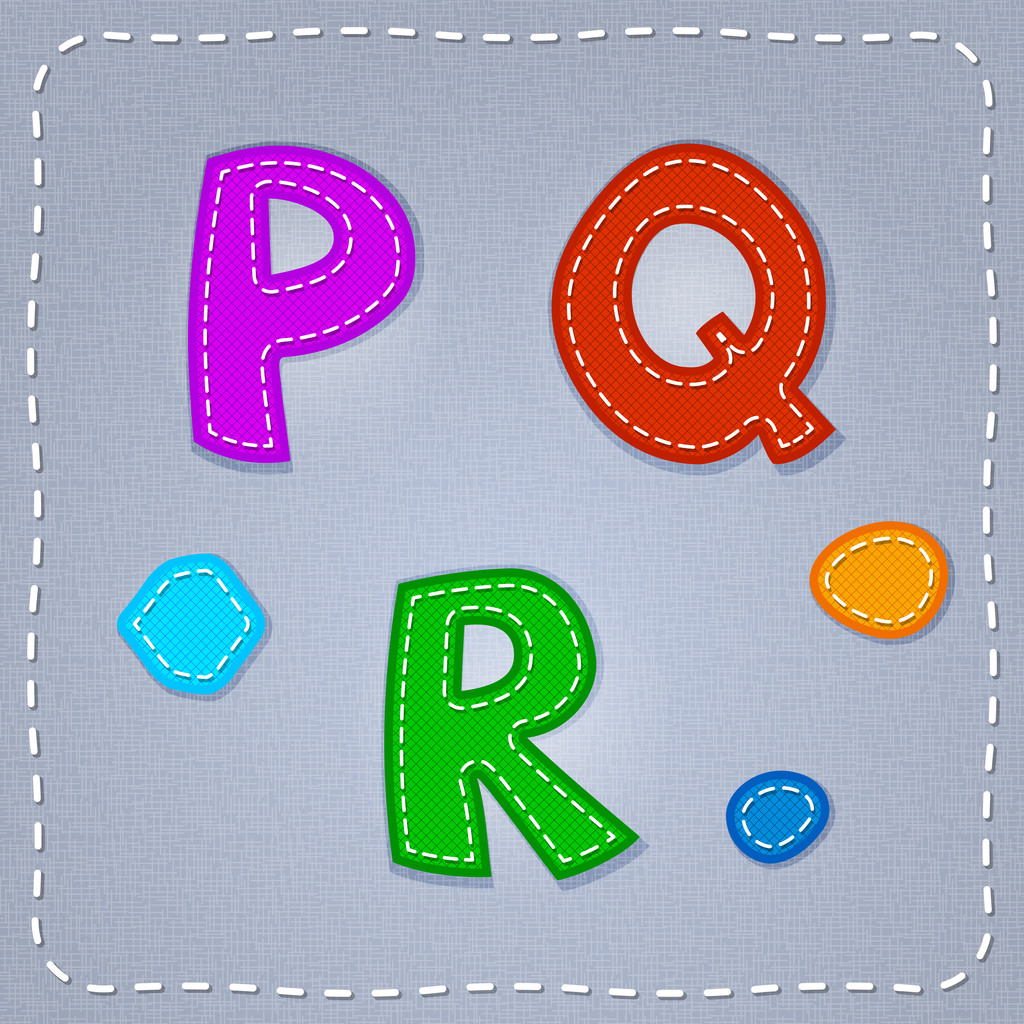 διάνυσμα ράμματα γραμματοσειρά. p, q, r - Διάνυσμα, εικόνα