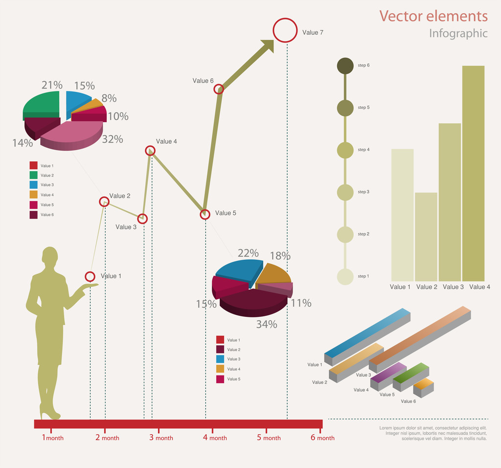 Vektor infographic elemek. Vektoros illusztráció  - Vektor, kép