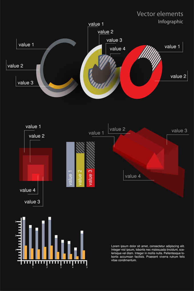 Vektorin infografiset elementit. Vektoriesimerkki
  - Vektori, kuva