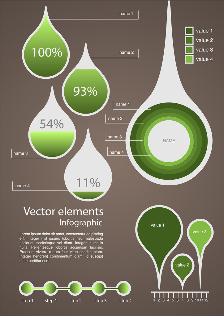 Vektorový infographic prvky. Vektorové ilustrace  - Vektor, obrázek
