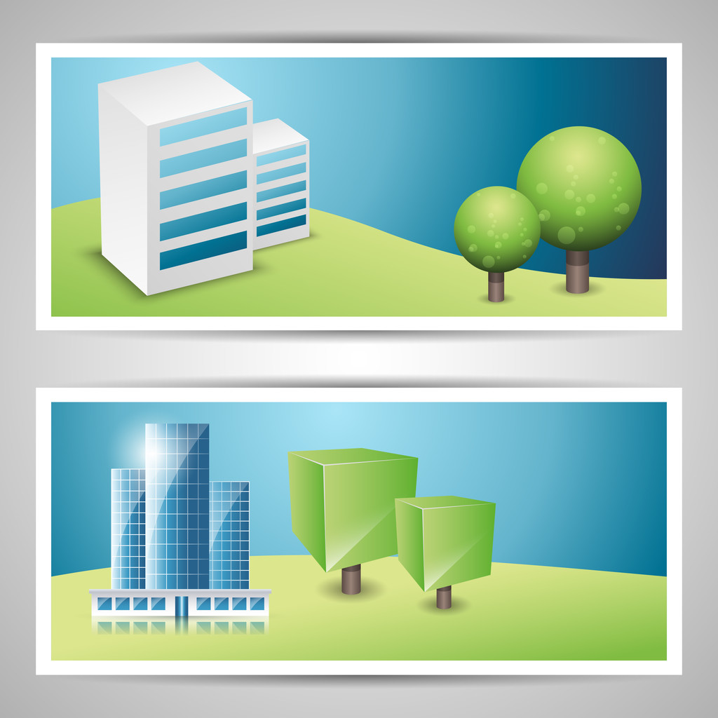 Banners on city theme. - Vector, Image