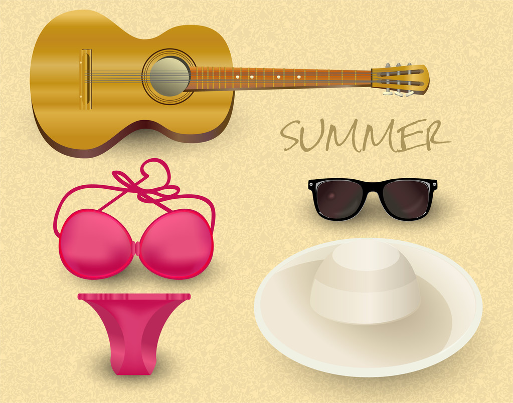 Vector summer set. vector illustration  - Vector, Image