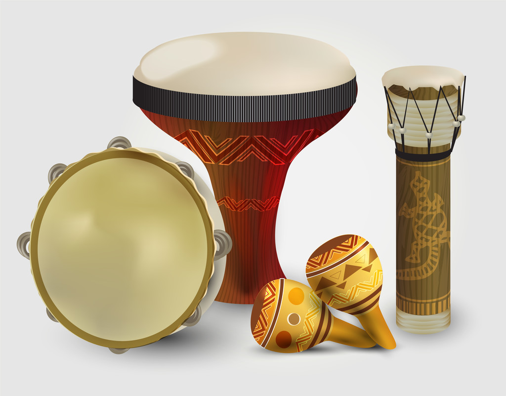 Raccolta tamburi a percussione illustrazione vettoriale
  - Vettoriali, immagini