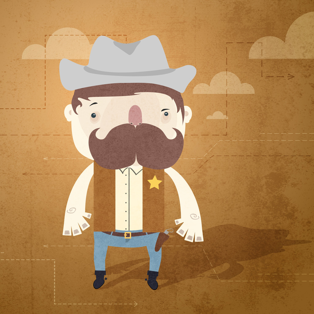 Vector grunge background with sheriff. - Vector, Image