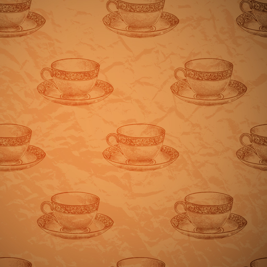 Vector vintage background with cup. - Vector, Image