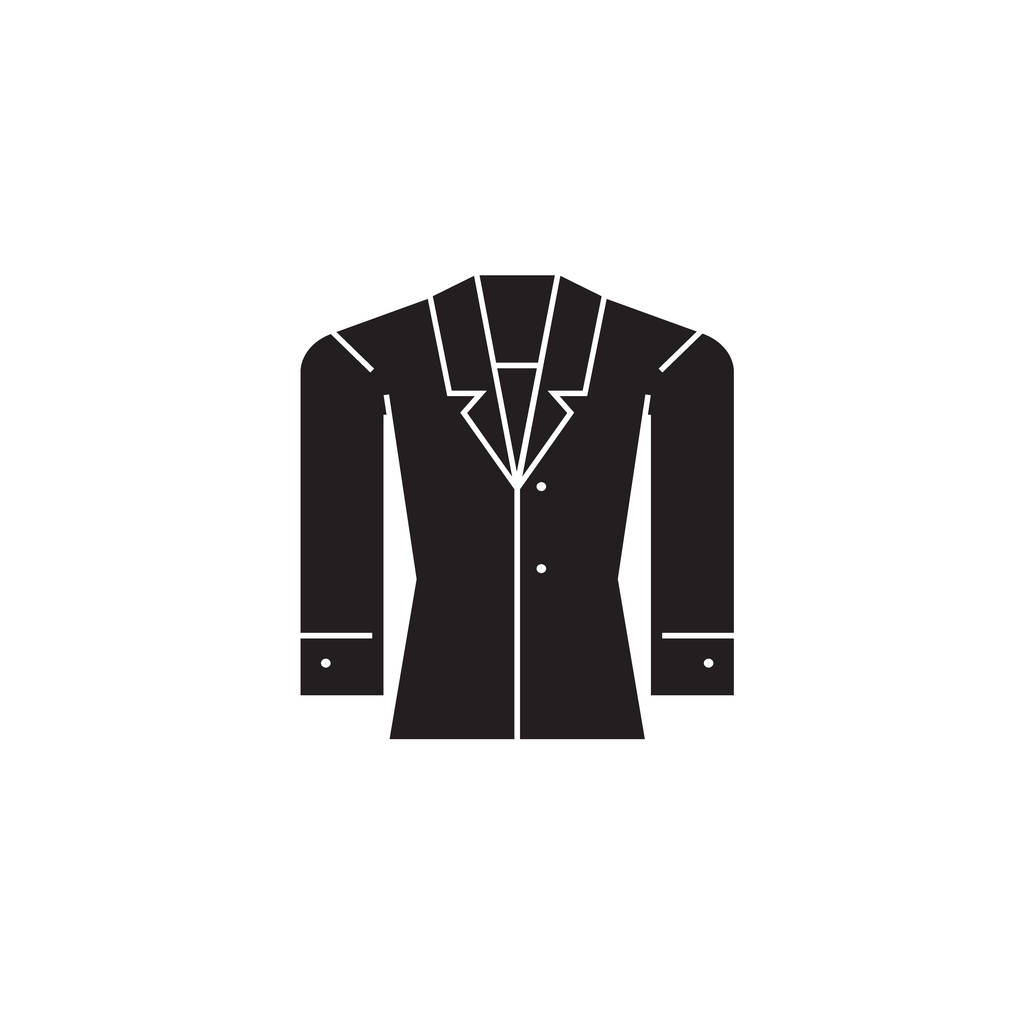 Формальний піджак чорний вектор концепції значок. Формальна куртка плоска ілюстрація, знак
 - Вектор, зображення