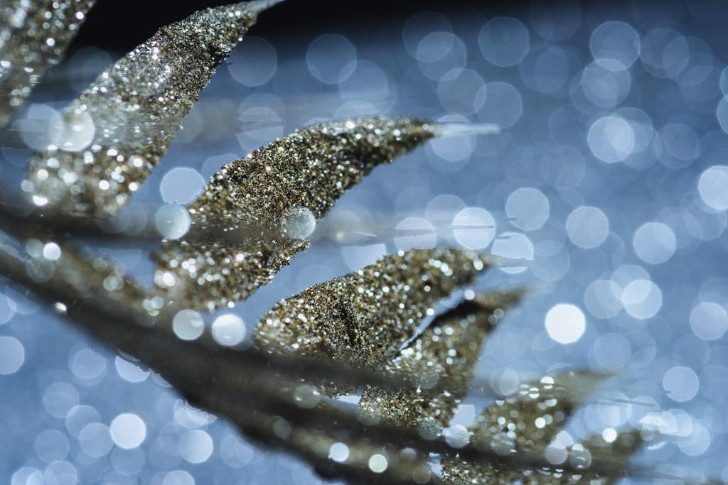 seçici odak altın glitter, Noel arka plan kavramı tarafından dekore edilmiş şenlikli Şubesi - Fotoğraf, Görsel