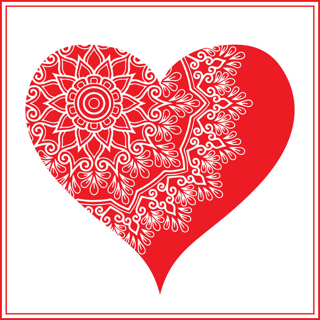 Valentijnsdag vector clip art rood wenskaart met Witboek hart ontwerp vakantie - Vector, afbeelding
