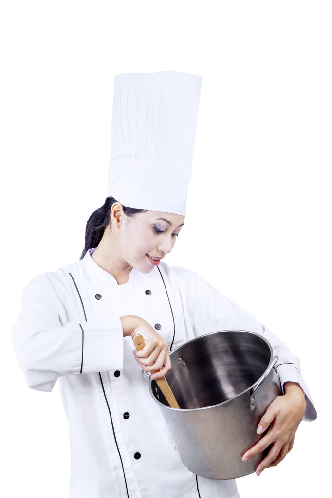 krásné šéfkuchař míchejte, čokoláda - izolované - Fotografie, Obrázek