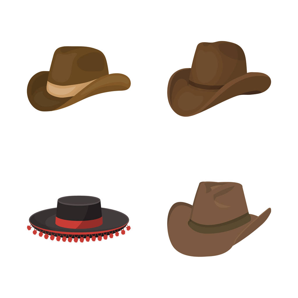 Diseño vectorial del sombrero y el icono de la tapa. Colección de sombrero y modelo de stock símbolo para web
. - Vector, imagen
