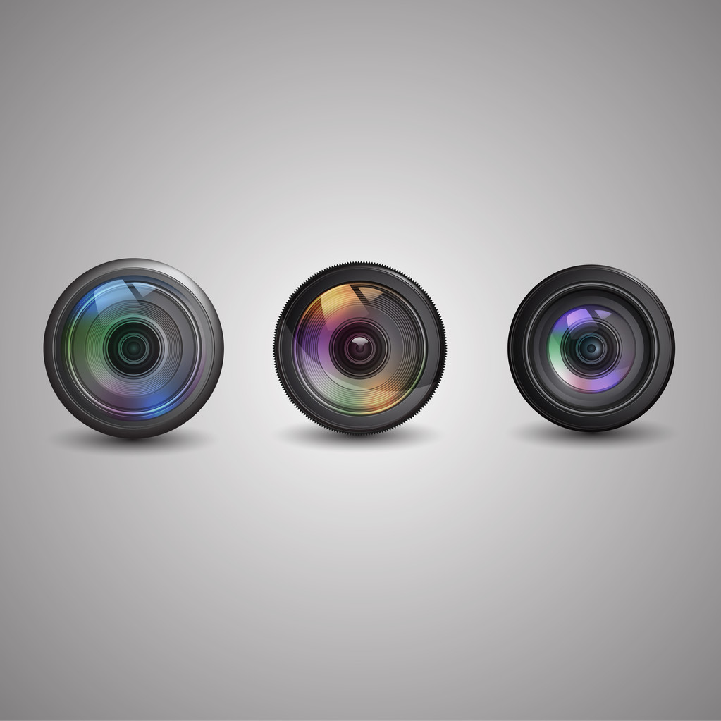 Vector set of photo camera icon. - Vector, Image