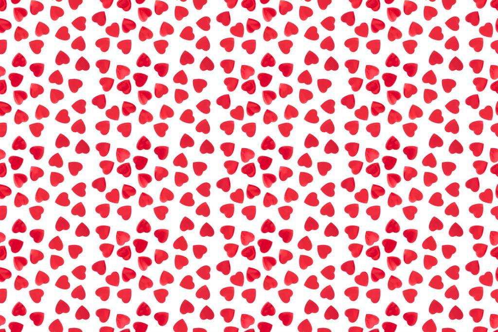 piękne dekoracyjne czerwone serca na białym tle na białym tle, koncepcja Walentynki  - Zdjęcie, obraz