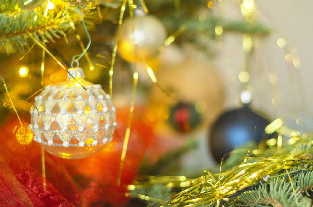 Bolas de Natal na árvore de Natal - Foto, Imagem