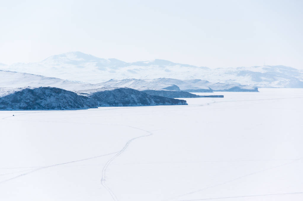 Πανοραμική θέα του Olkhon νησί στη λίμνη Βαϊκάλη, Σιβηρία, Ρωσία - Φωτογραφία, εικόνα