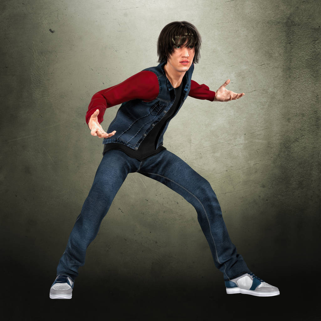 3D молодий чоловік у Crouching боротьба позувати  - Фото, зображення
