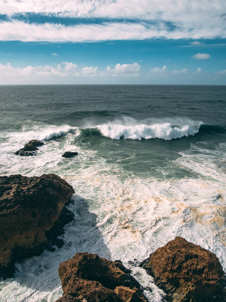 Portugalsko Nazare cestování výlet surfování velké vlny - Fotografie, Obrázek