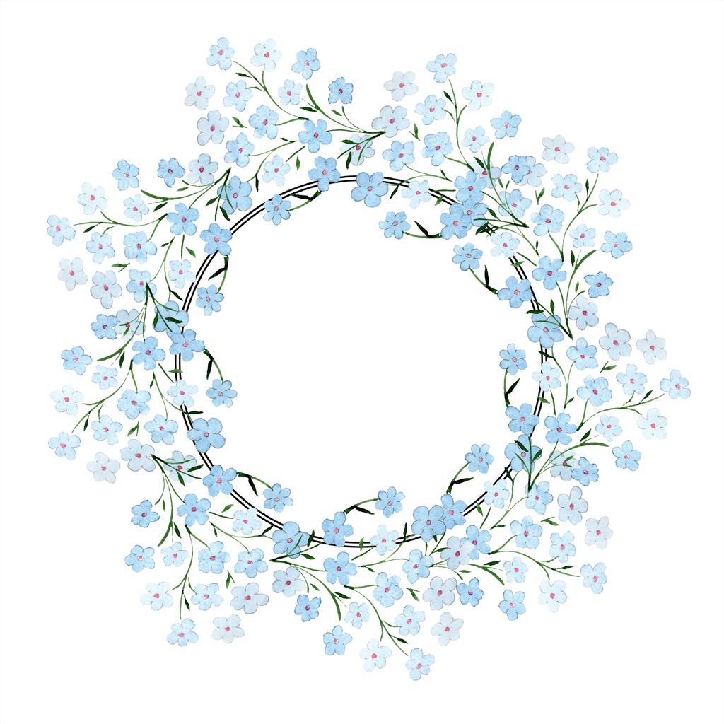 Conjunto de ilustración de fondo acuarela. Acuarela marco vacío borde ornamento floral con espacio de copia
. - Foto, Imagen