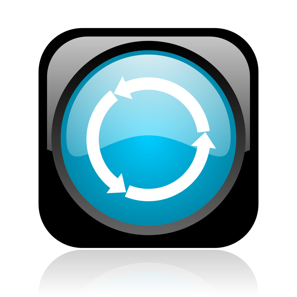 refresh black and blue square web glossy icon - Photo, Image