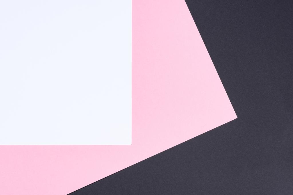 απλό μοντέρνο λευκό, ροζ και μαύρο αφηρημένα φόντο με αντίγραφο χώρου - Φωτογραφία, εικόνα