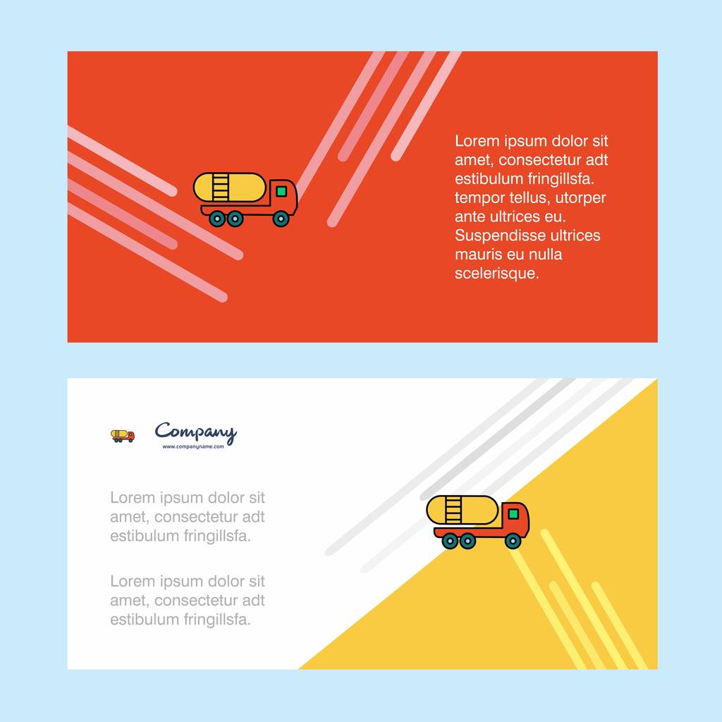 Tanker truck abstracte zakelijke sjabloon voor spandoek, horizontale business reclamebanner. - Vector, afbeelding