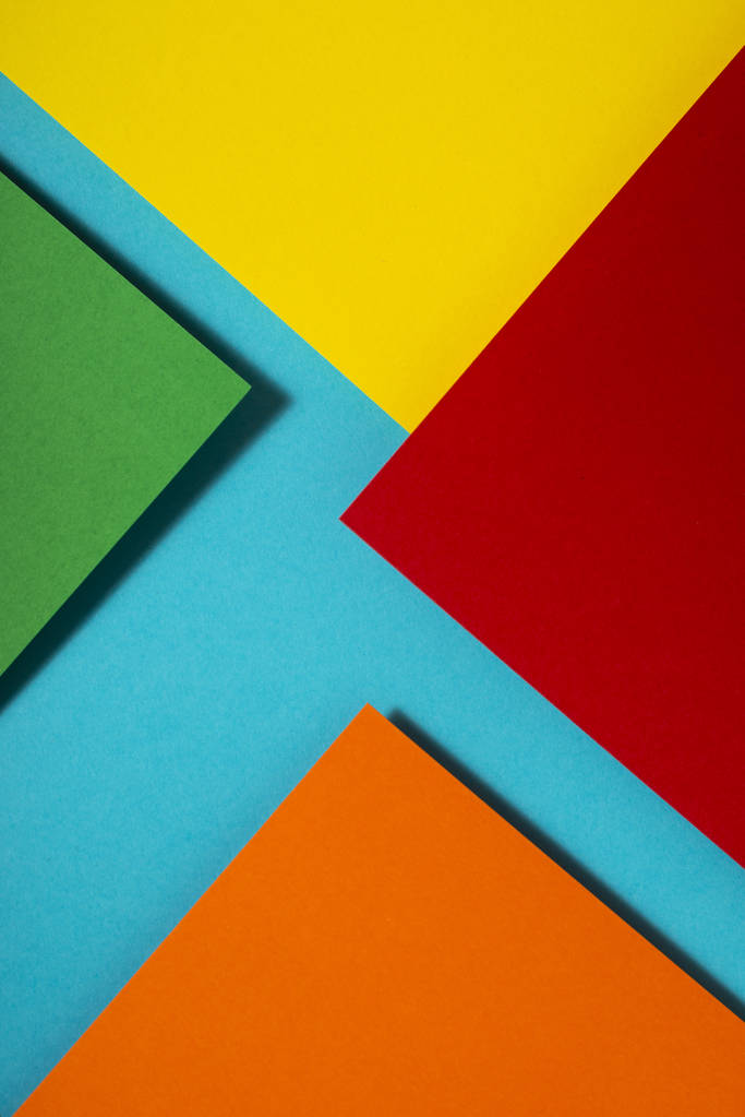 Diseño de papel de paleta de colores vibrantes. Formas geométricas. Composición abstracta de papel multicolor
. - Foto, imagen