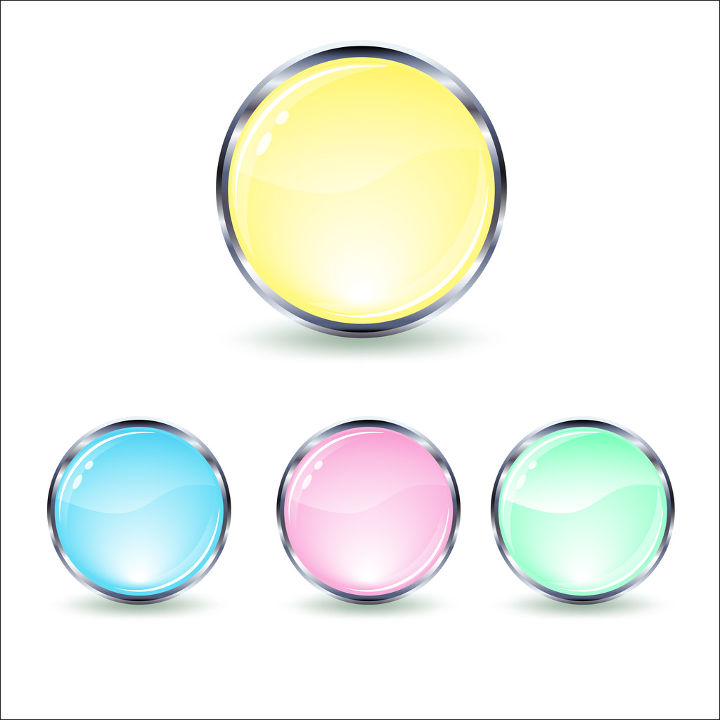 Mint glass button - Vector, Image