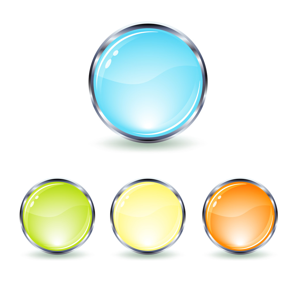 Set botón de vidrio
 - Vector, Imagen