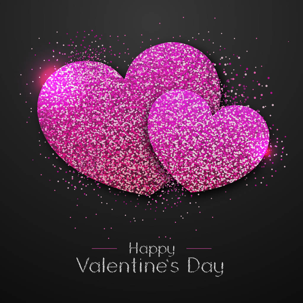 Happy Valentijnsdag achtergrond met liefde hart. Typgraphy wenskaarten ontwerp - Vector, afbeelding