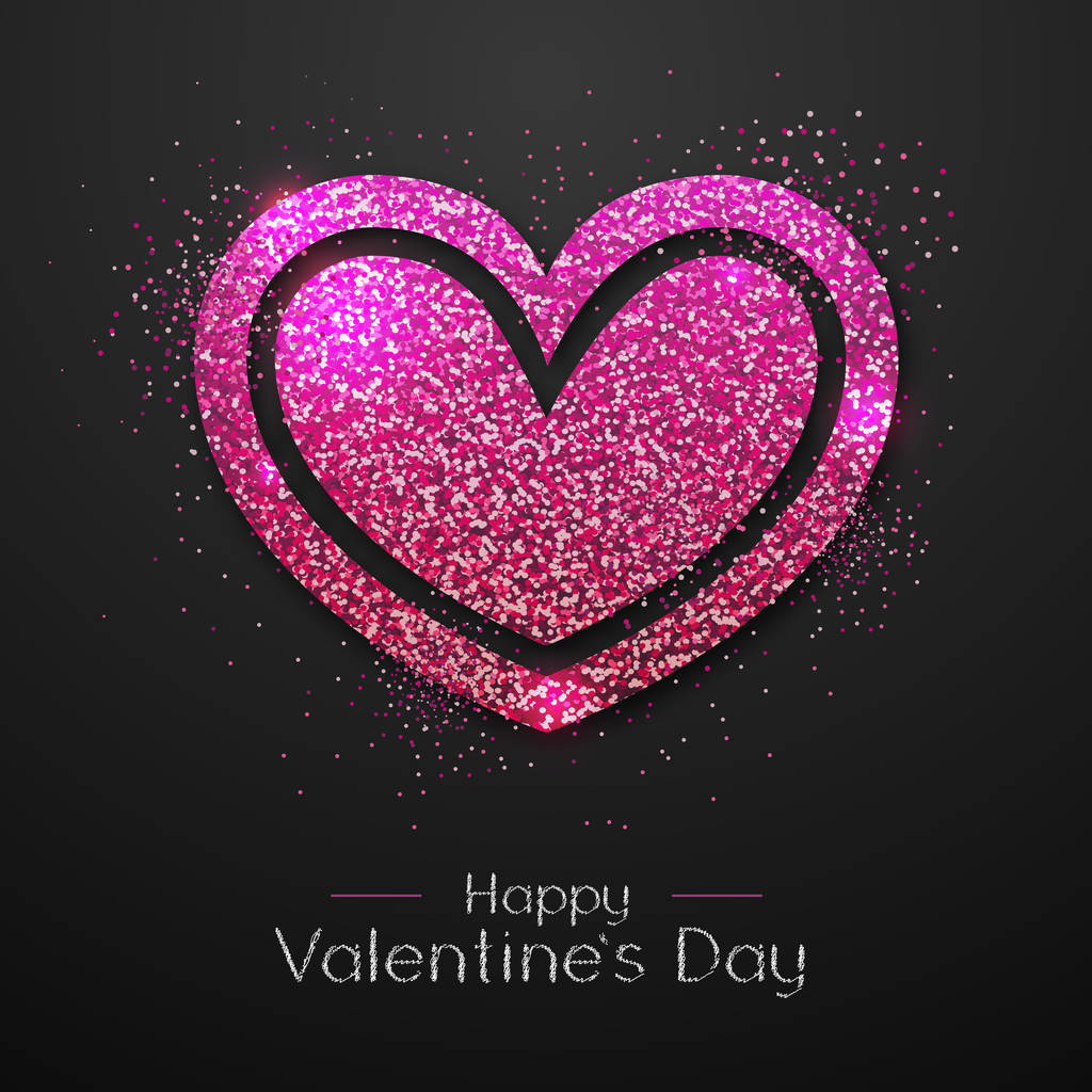 Feliz día de San Valentín fondo con corazón de amor. Diseño de la tarjeta de felicitación de tipgrafía
 - Vector, imagen