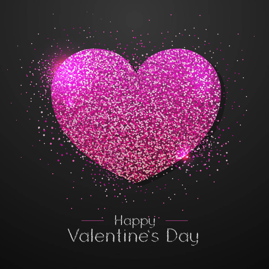 Šťastný valentines den pozadí s láskou srdce. Typgraphy pozdrav card design - Vektor, obrázek