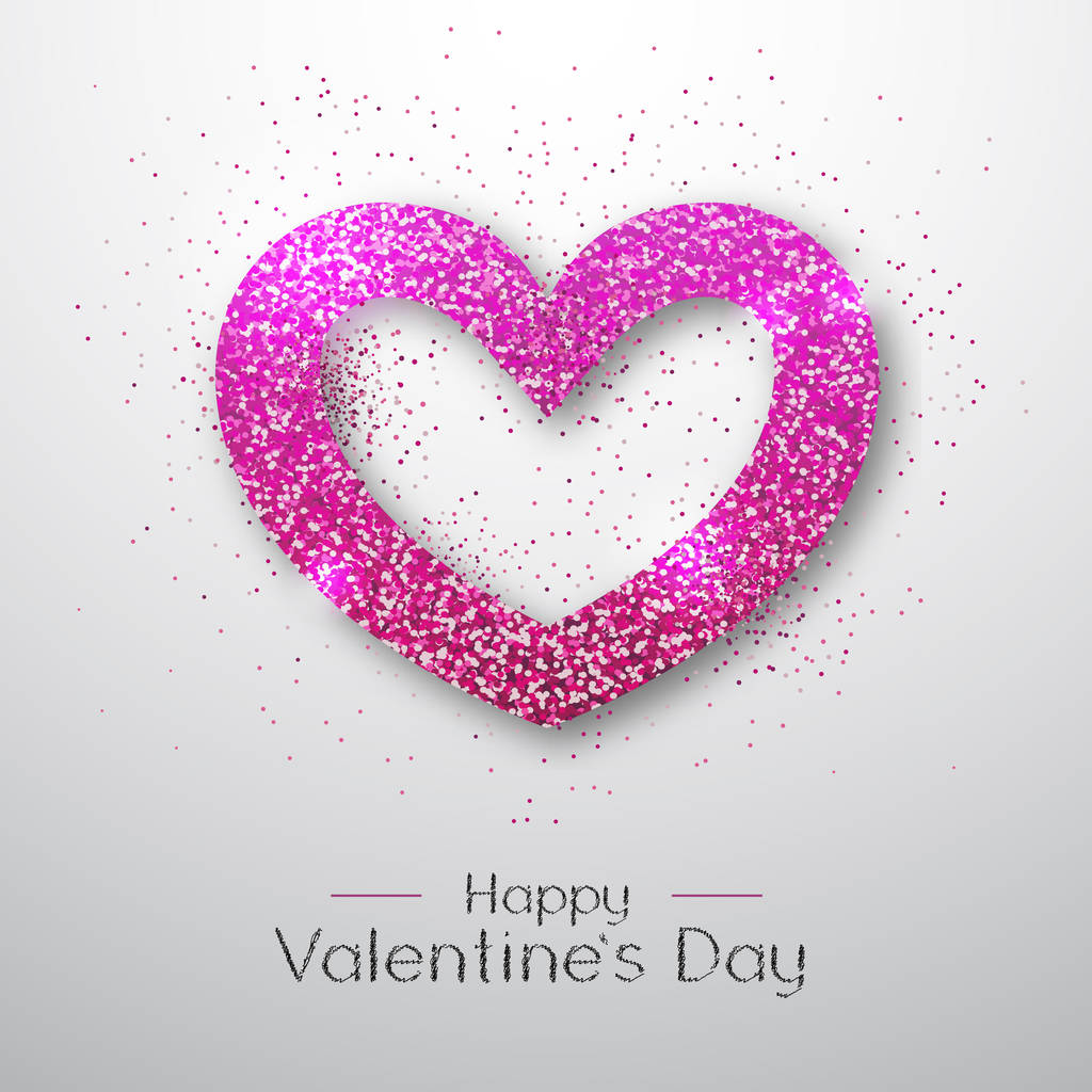 Feliz Dia dos Namorados fundo com coração de amor. Desenho de cartão de saudação tipgráfica
 - Vetor, Imagem