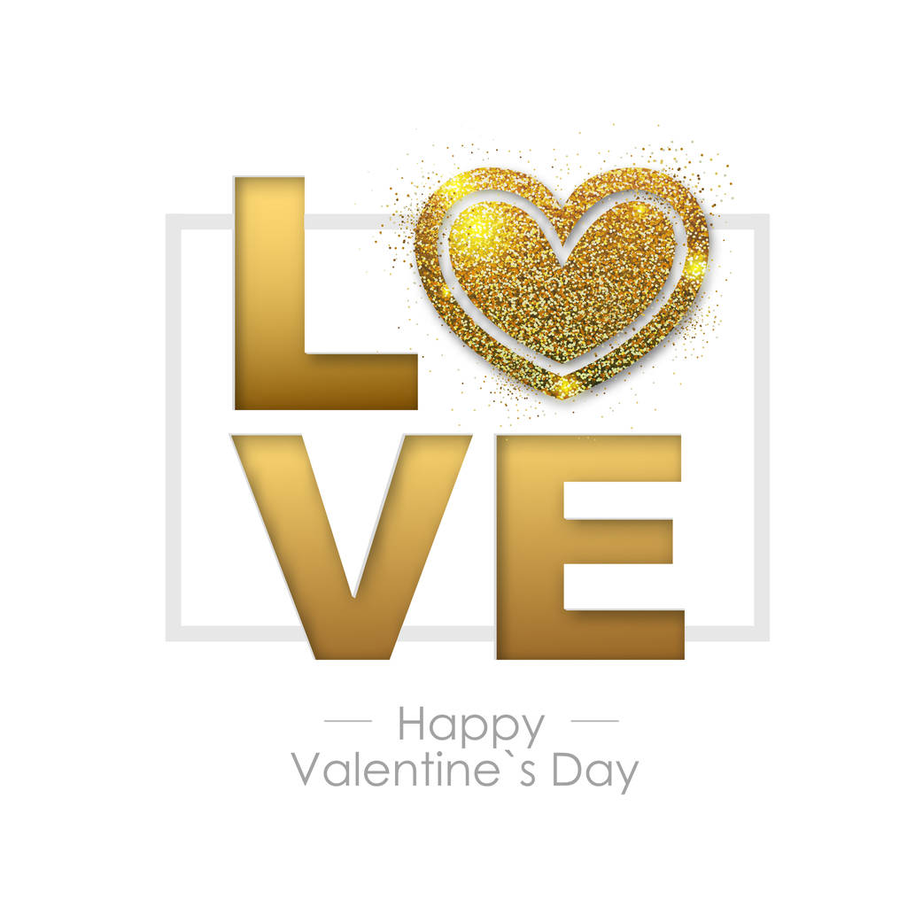 愛の心と幸せなバレンタインデーの背景。Typgraphy グリーティング カード デザイン - ベクター画像
