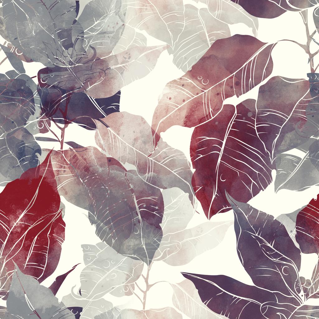 mezcla repetir patrón sin costura con impresiones hojas abstractas poinsettia, imagen dibujada a mano digital con textura de acuarela
  - Foto, imagen