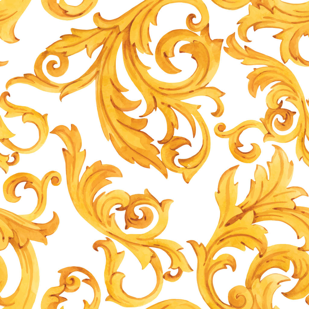 goldenes barockes luxuriöses Vektormuster - Vektor, Bild