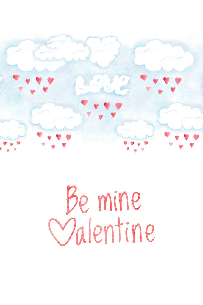 Saint Valentines dag kaart, worden mijn Valentijn - Foto, afbeelding