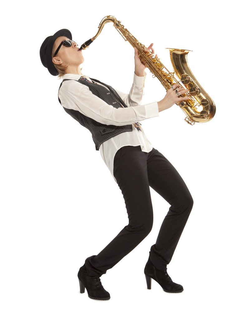 Mujer saxofonista
 - Foto, imagen