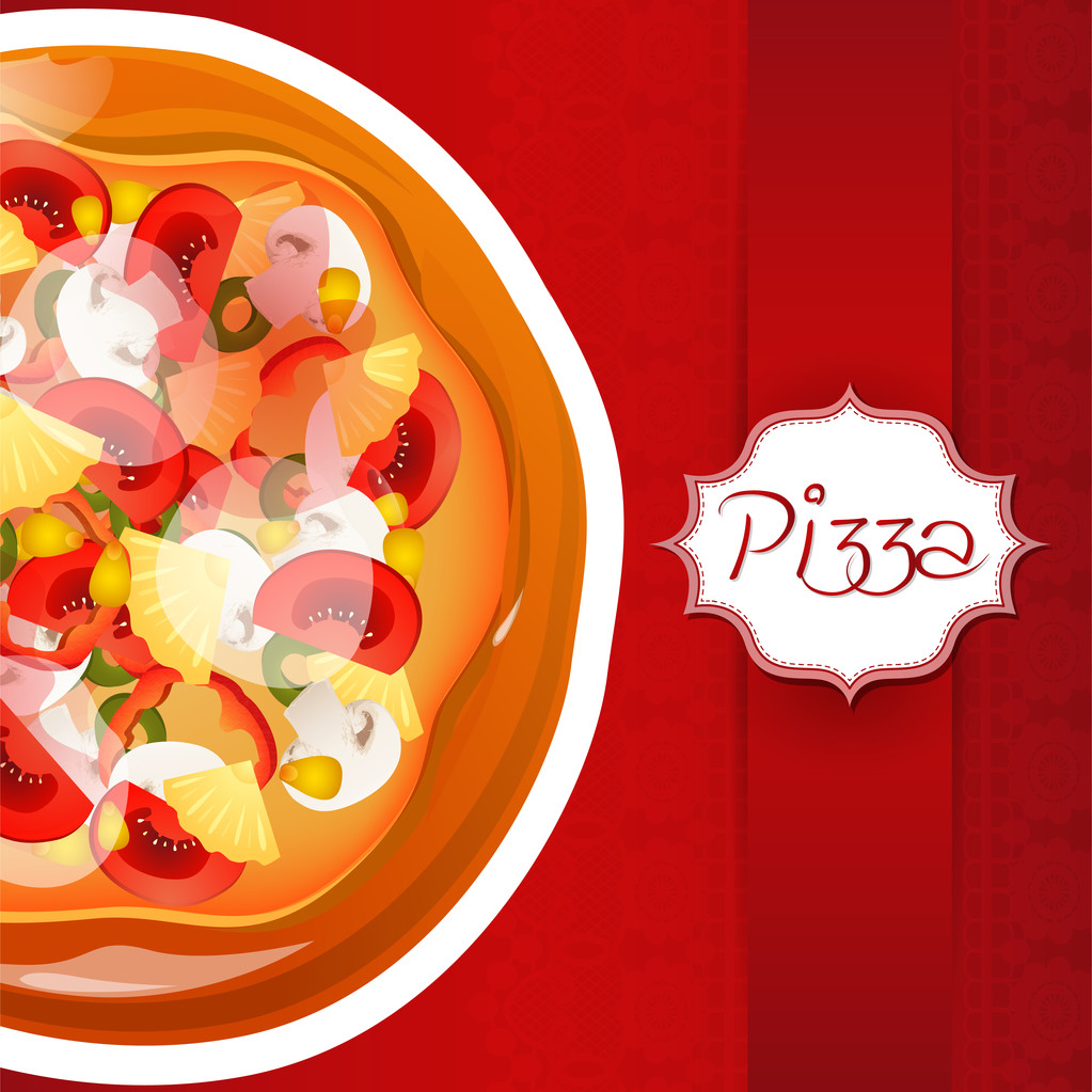 Background with pizza with place for text - Vector, Image