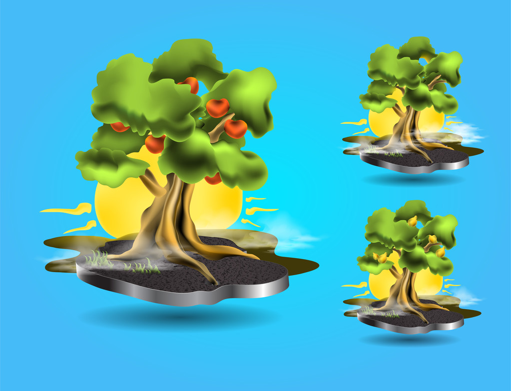 Icônes d'arbres vectoriels, illustration vectorielle
  - Vecteur, image