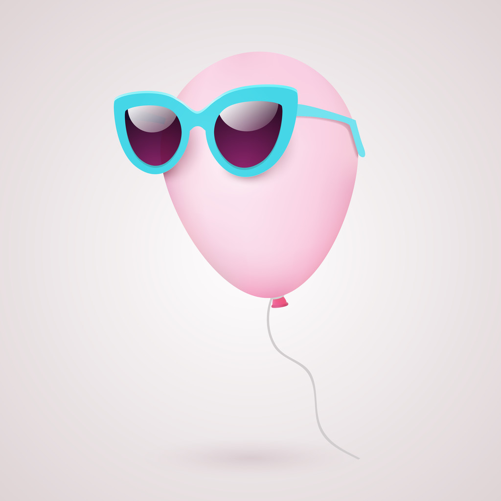 Balloon in sunglasses  vector illustration  - Vector, Image