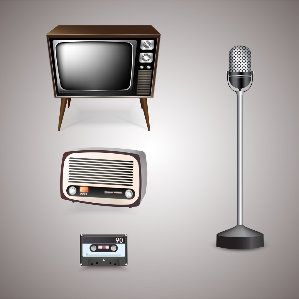 retro-styled objects  vector illustration  - Vector, Image