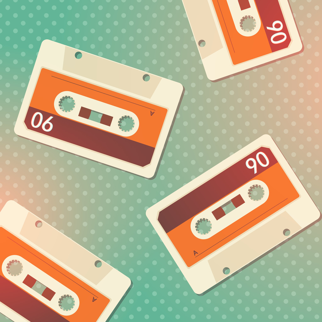 Grunge cassettes achtergrond. vectorillustratie  - Vector, afbeelding