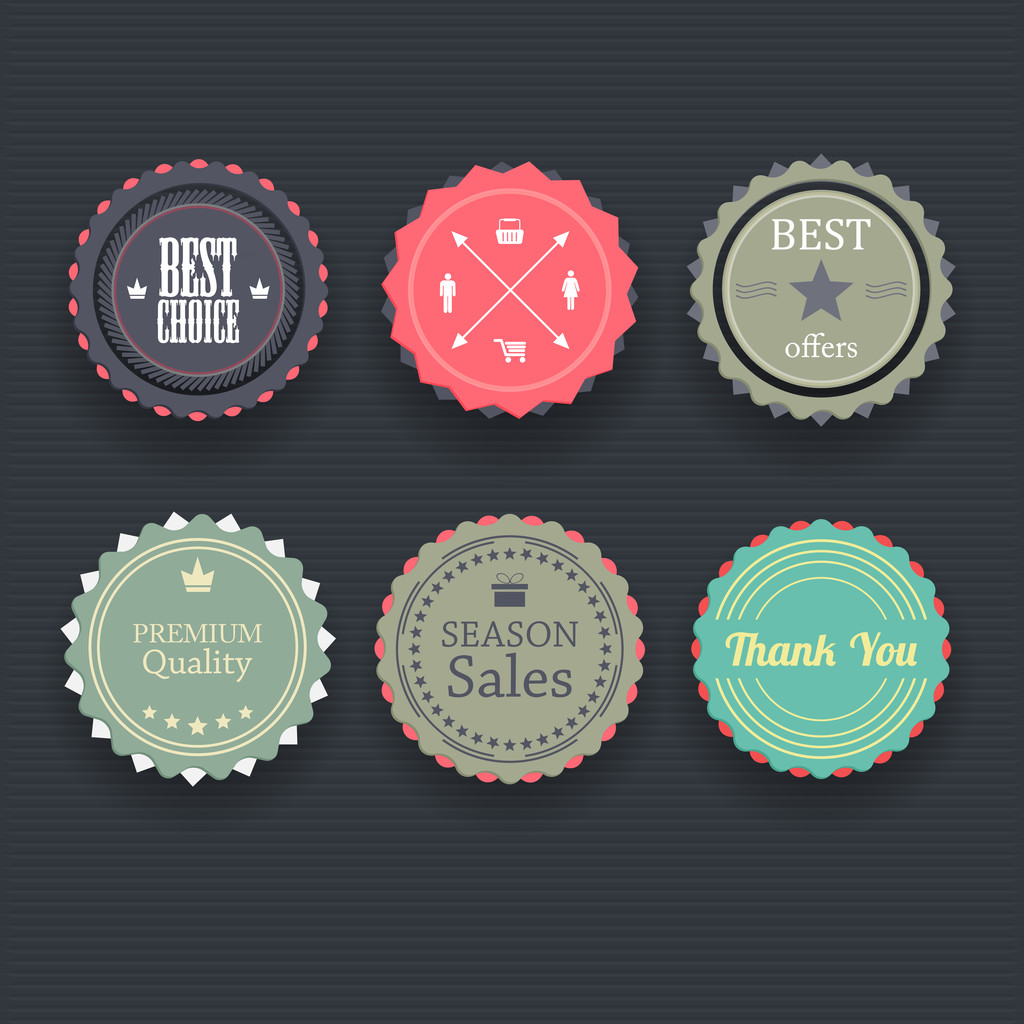 Set of retro vintage badges and labels. - Vector, Image